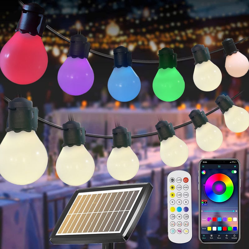 G40 Light String Tungsten Filament Light Bulb Light String Outdoor Landscape Courtyard Light Garden Solar Light 25Led Solar - Image 3