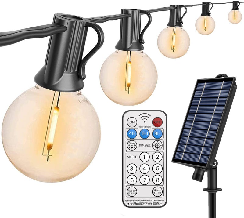 G40 Light String Tungsten Filament Light Bulb Light String Outdoor Landscape Courtyard Light Garden Solar Light 25Led Solar - Image 1