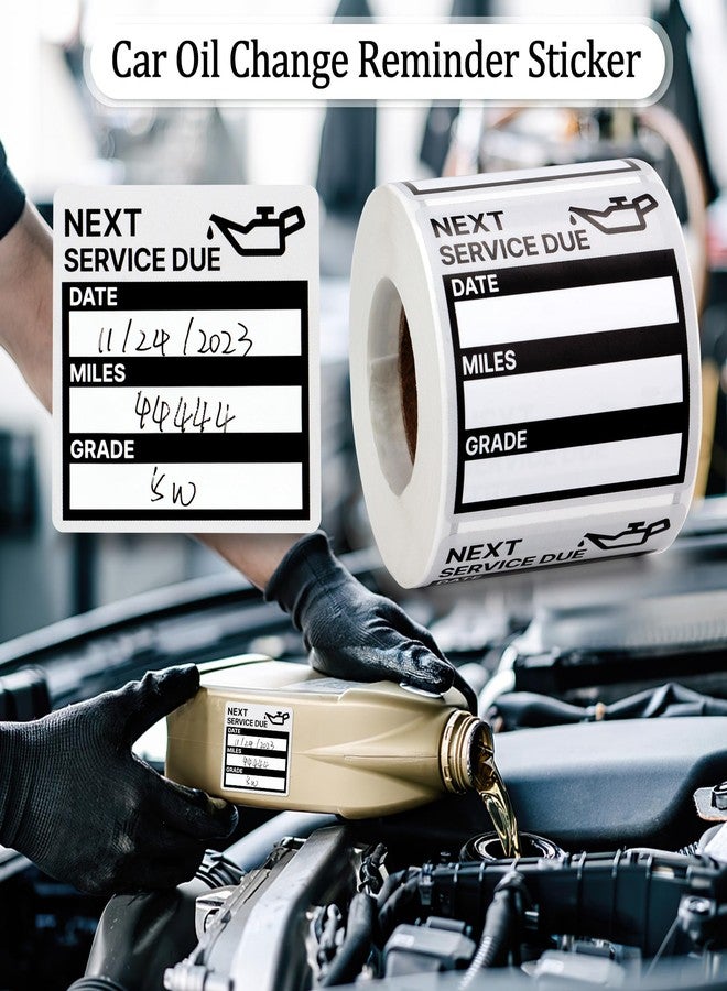 GUEER for Oil Change Stickers Vinyl 300 Pcs 2”x 2” Service Black Stickers, Next Service Due Reminder Sticker Labels, Easy to Write on, Easy to Peel with No Residue - Image 5