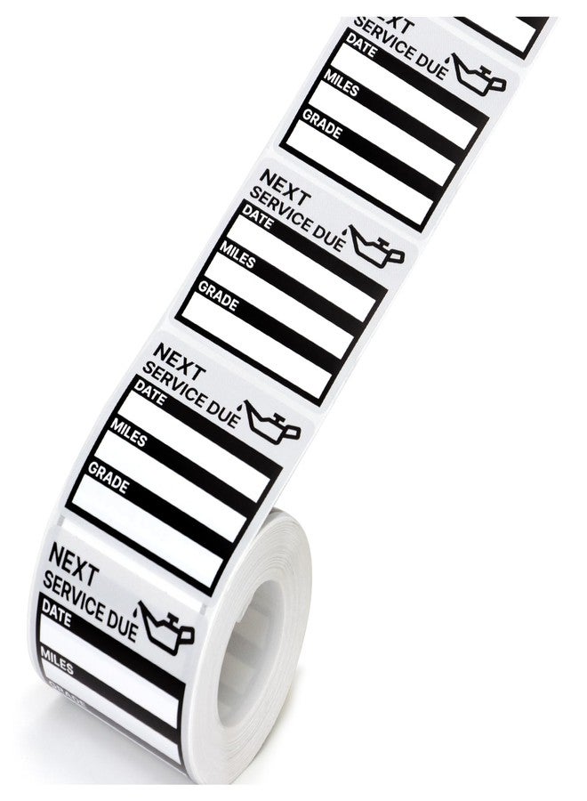 GUEER for Oil Change Stickers Vinyl 300 Pcs 2”x 2” Service Black Stickers, Next Service Due Reminder Sticker Labels, Easy to Write on, Easy to Peel with No Residue - Image 2