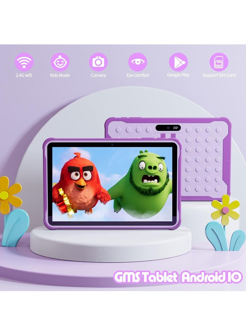 PRITOM Android 13 Tablet for Kids, 10 inch WiFi Kids Tablet, Toddler Tablet with Shockproof Case, Parental Control, 6000mAh, 2GB RAM, 64GB ROM, HD IPS Touch Screen, Dual Camera , Google Play, YouTube(Purple) - Image 2