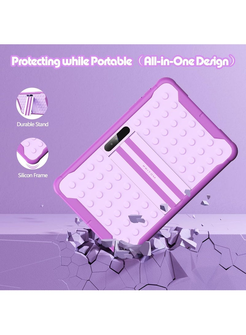 PRITOM Android 13 Tablet for Kids, 10 inch WiFi Kids Tablet, Toddler Tablet with Shockproof Case, Parental Control, 6000mAh, 2GB RAM, 64GB ROM, HD IPS Touch Screen, Dual Camera , Google Play, YouTube(Purple) - Image 5