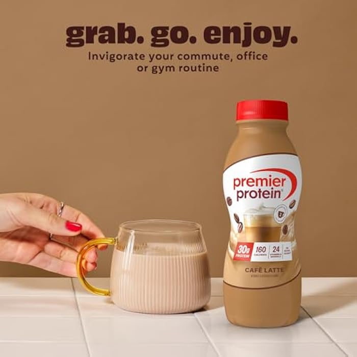 Premier Protein Shake, Café Latte, 30g Protein, No Added Sugar, 24 Vitamins & Minerals to Support Immune Health, 11.5 fl oz, 1 Pack (Packaging May Vary) - Image 5