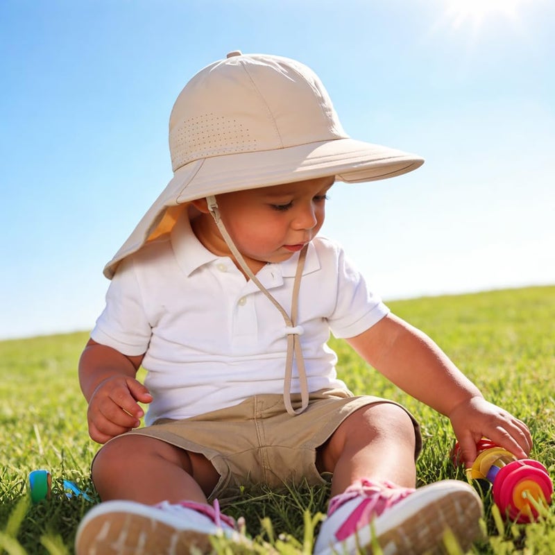 Yuoahcn Baby Dinosaur Sun Hat Toddler Boys Beach Hats Breather Quick Dry Kids Bucket Cap UV Protection Swim Hat for Girl 0-4Y - Image 2