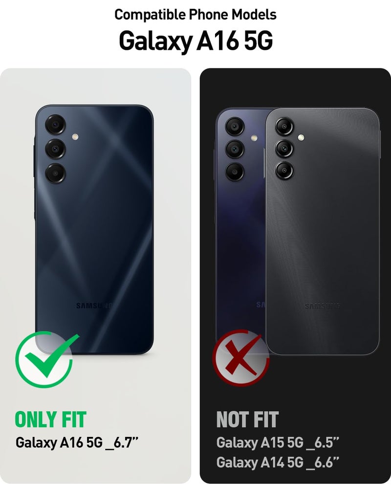 Poetic Revolution Case for Samsung Galaxy A17 / A16 5G, [Slide Camera Cover], [20FT Mil-Grade Drop Tested], Full-Body Rugged Shockproof Cover with Kickstand and Built-in-Screen Protector, Black - Image 2