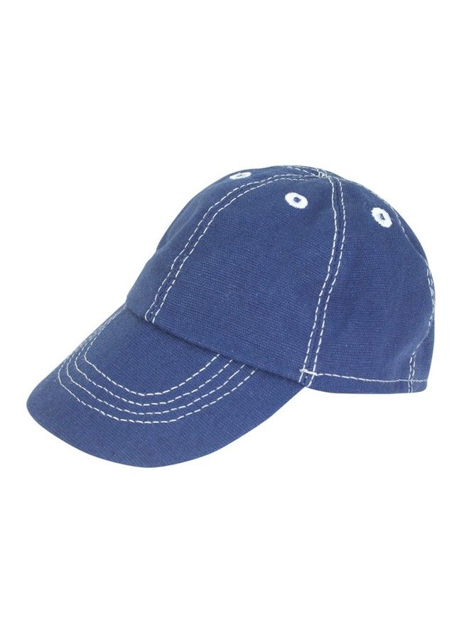 Sophia's Cotton Canvas Baseball Cap With White Stitching And Faux Eyelets For 18 Inch Boy Or Girl Dolls Navy  - Image 1