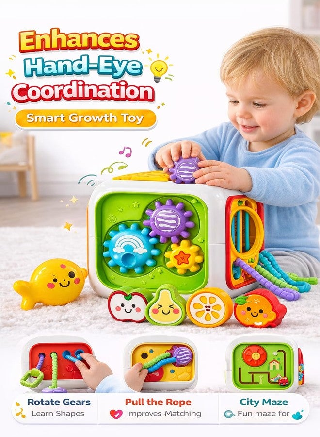 Brand Conquer Montessori Toys 7 in 1 Baby Sensory Toys for Kids Educational Learning Shape Sorter Activity Stacking Baby Interactive Toy Fine Motor Skill (6 in 1 Enlightenment Cube) - Image 5