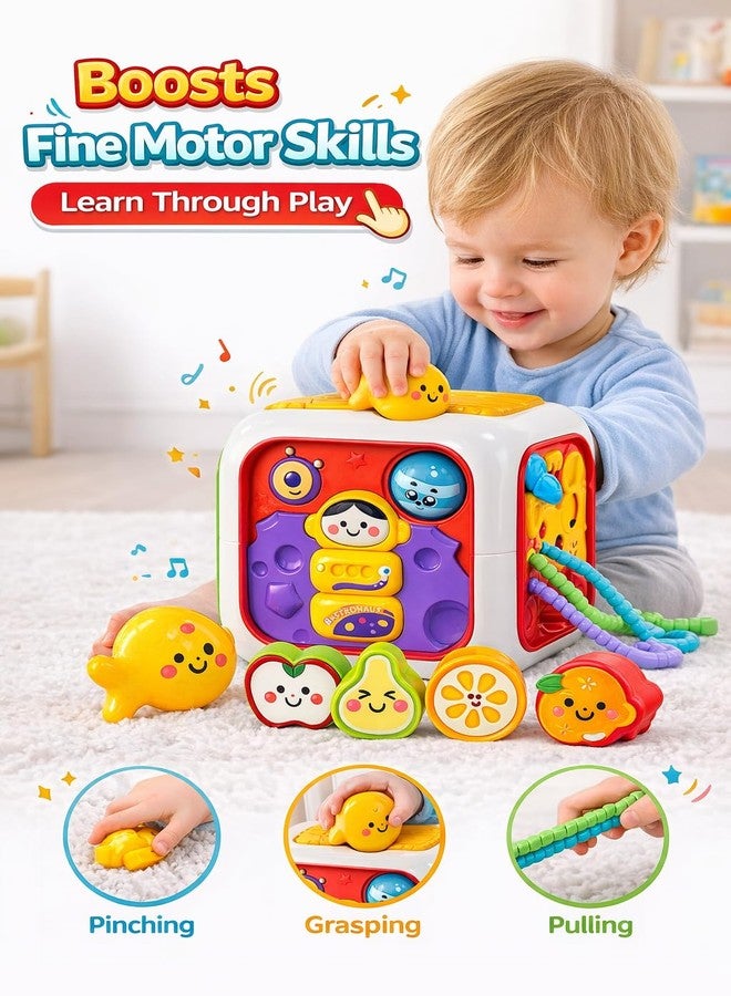 Brand Conquer Montessori Toys 7 in 1 Baby Sensory Toys for Kids Educational Learning Shape Sorter Activity Stacking Baby Interactive Toy Fine Motor Skill (6 in 1 Enlightenment Cube) - Image 2