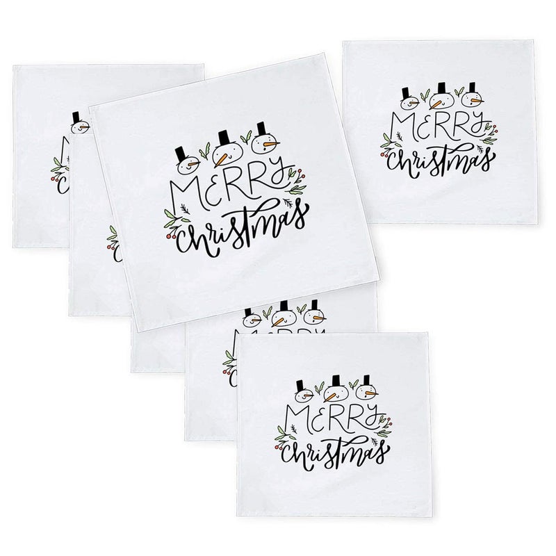 Khakee 6 Pcs Christmas Theme Tafta Silk Table Napkins 10x 10 for Xmas Decoration Christmas OrnamentsChristmas Gift npxmas52P - Image 1