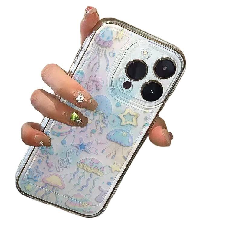 غطاء واقي بTPU لـ iPhone 15 / 15 Plus / 15 Pro / 15 Pro Max مع نقشة نجوم ومقاوم للصدمات مع مقاوم للصدمات مع حماية من السقوط مع مقاوم للخدش باللون شفاف من مادة TPU أثناء التنقل - Image 3