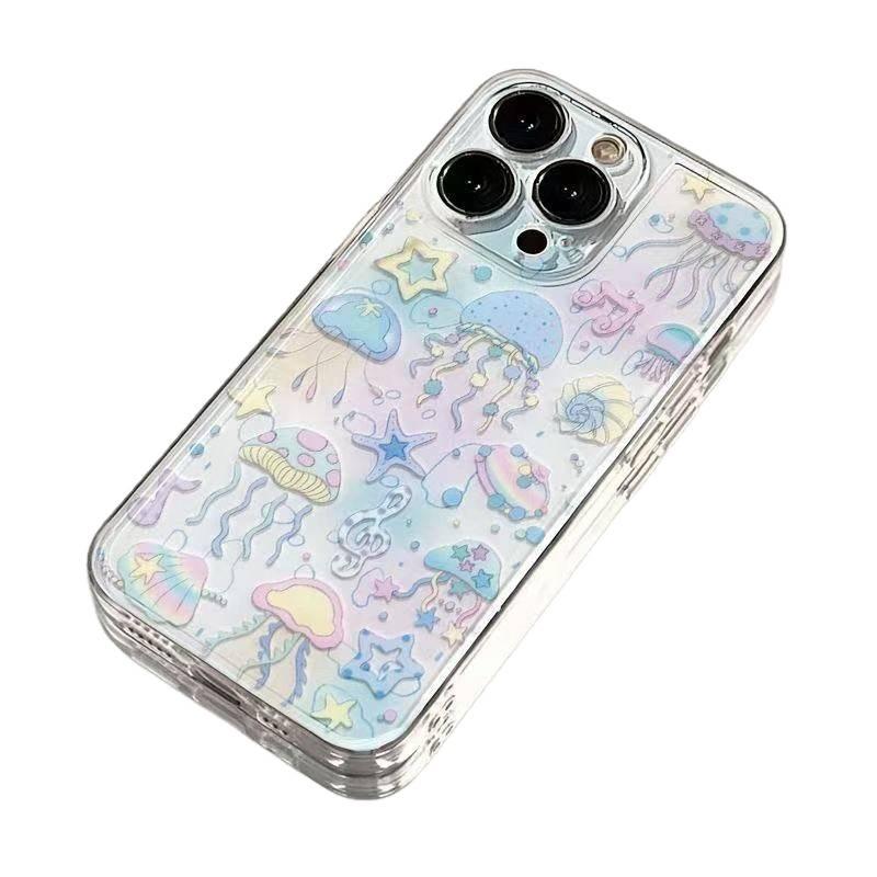 غطاء واقي بTPU لـ iPhone 15 / 15 Plus / 15 Pro / 15 Pro Max مع نقشة نجوم ومقاوم للصدمات مع مقاوم للصدمات مع حماية من السقوط مع مقاوم للخدش باللون شفاف من مادة TPU أثناء التنقل - Image 5