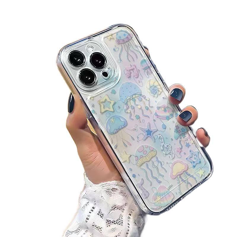 غطاء واقي بTPU لـ iPhone 15 / 15 Plus / 15 Pro / 15 Pro Max مع نقشة نجوم ومقاوم للصدمات مع مقاوم للصدمات مع حماية من السقوط مع مقاوم للخدش باللون شفاف من مادة TPU أثناء التنقل - Image 2