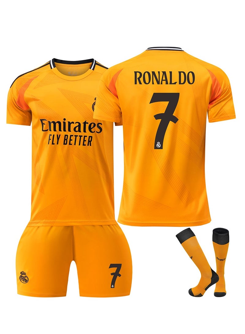 Real Madrid 24-25 Away Football Kits RONALDO #7 Fans Football Jersey/Shorts Socks Gift Set Youth Sizes and Adult  - Image 1