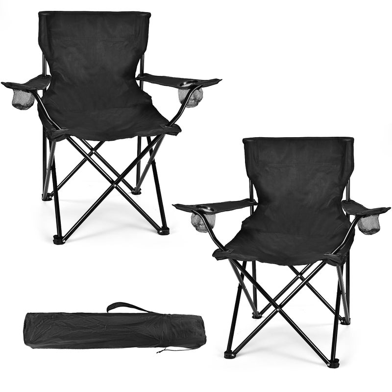 WEIDIORME 2 Pack Lightweight Camping Chairs for Adults & Teens, 250LBS Capacity Foldable Portable Chairs with Carry Bag, Compact Design for Camping, Beach, Picnics, and Outdoor Events - Image 1