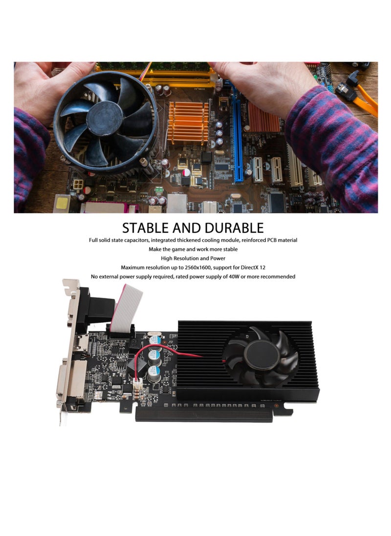 Generic GT705 2GD3 Game Graphics Card 2GB GDDR3 64bit Quiet Cooling Fan PCIe Graphics Card for Desktop Computer  - Image 2
