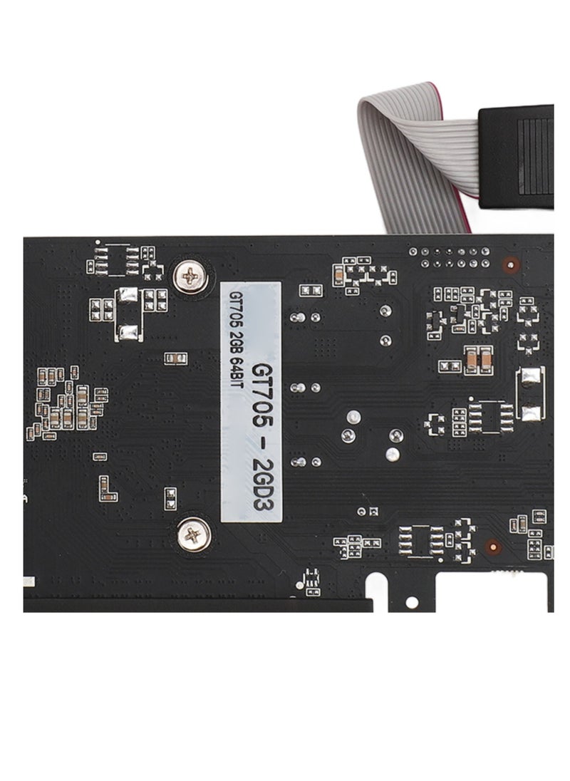 GT705 2GD3 Game Graphics Card 2GB GDDR3 64bit Quiet Cooling Fan PCIe Graphics Card for Desktop Computer