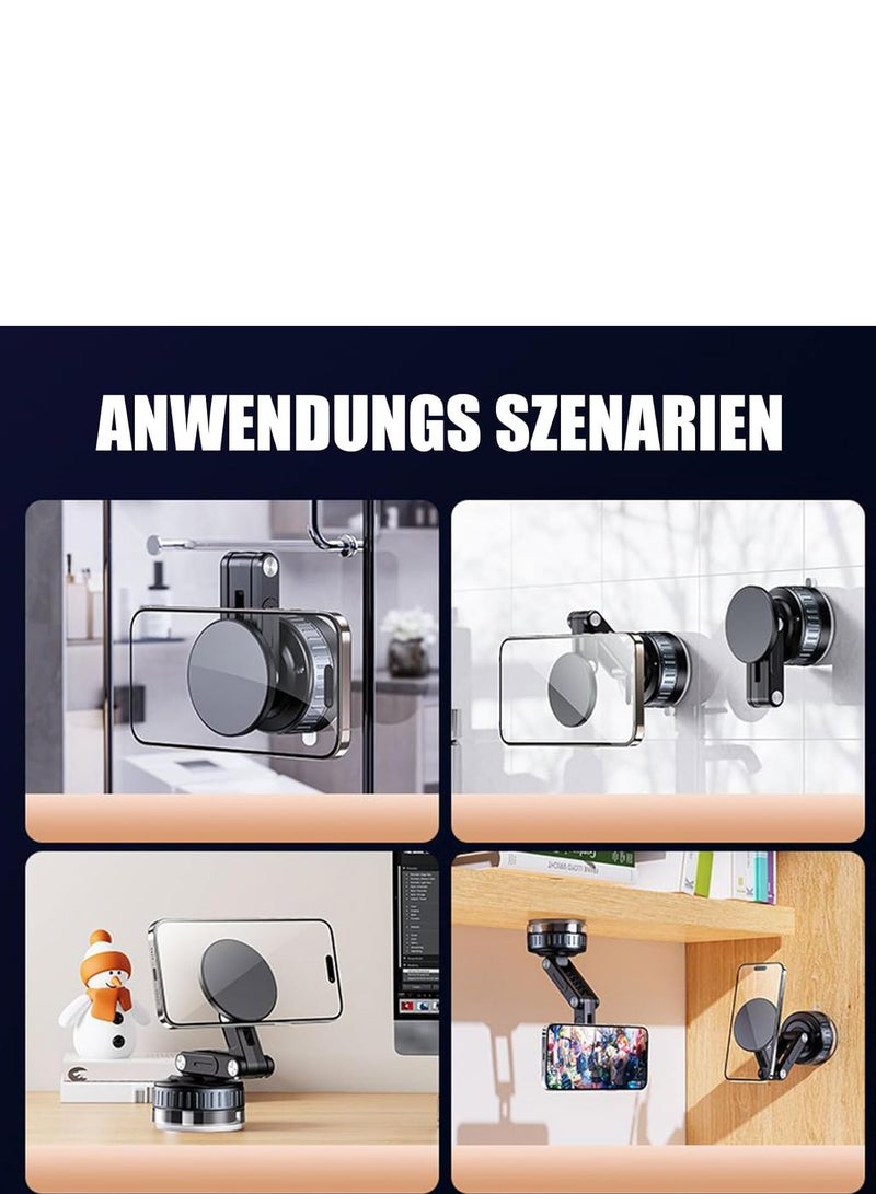 BlueFire Magnetic Car Phone Holder with Vacuum Suction Cup, 360° Rotatable Foldable Car Mount for Dashboard/Mirror/Shower/Smooth Surfaces, Strong Magnetic Phone Stand Compatible with MagSafe iPhone 16/15/14/13/12/11 Pro Max/Pro/Plus, Samsung Galaxy S22/S21/S20/S10/Note/A Series & All Smartphones, Signal-Friendly, Case-Compatible, Durable Suction Grip, Twist-Lock Secure Design, Mini Portable Phone Holder for Navigation & Hands-Free Driving - Image 2