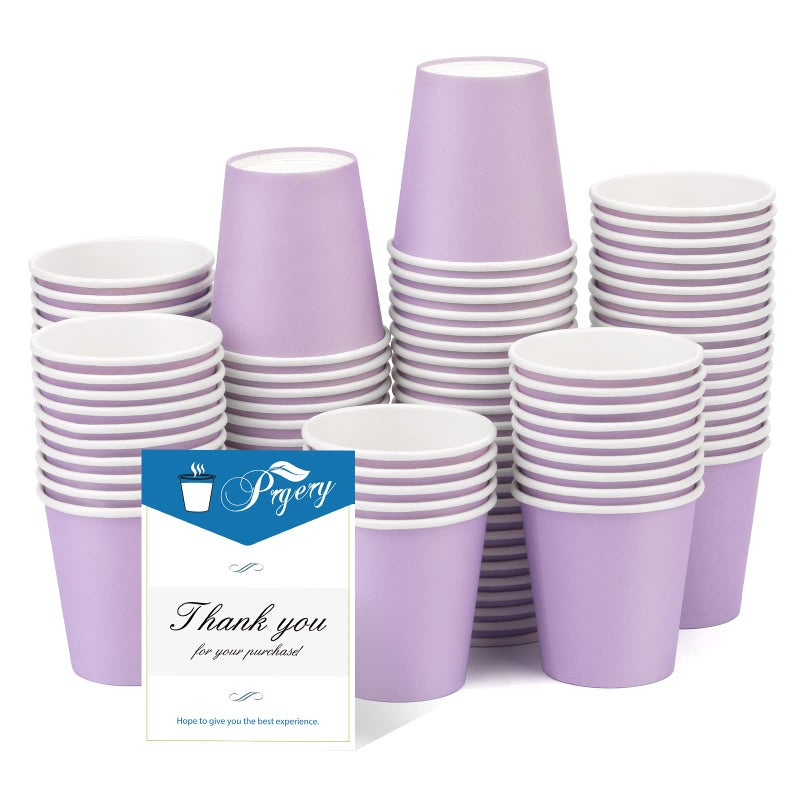 100 Pack 3 oz Paper Cups Bathroom Cups DisposableMoushwash Cups Small Snack Cups for Water JuiceCandy Ideal for Party Bathroom and OfficePurple