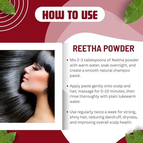 Brijbooti Organic Reetha Powder for Hair Growth -(200 Gr) | Silky & Smooth Hairs | Hair Cleansing & Conditioning | Hair Care Reetha Powder - Image 3