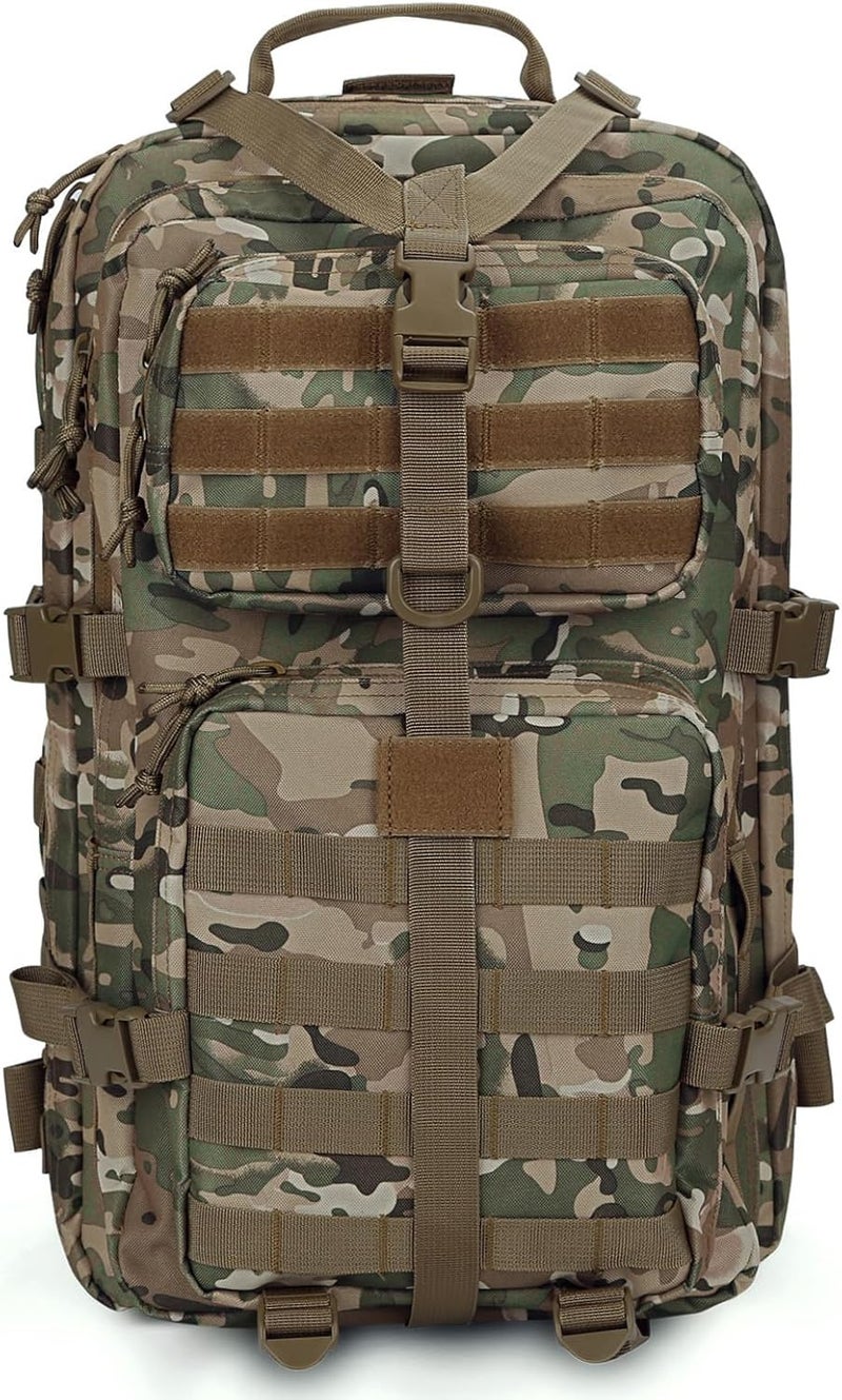 REEBOW GEAR Military Tactical Backpack 40L Assault Pack Army Molle Bug Out Bag Backpacks Black Brown - Image 2