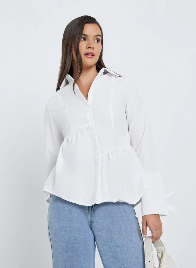 Styli Styli Women White Asymmetric Style Peplum Shirt