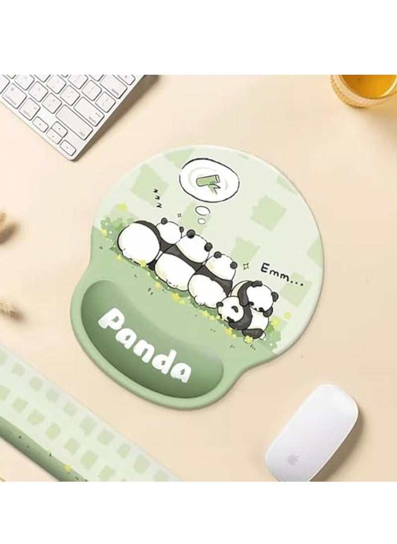 2PCS Keyboard Panda Wrist Rest, Mouse Pad Wrist Support, High Density Memory Foam Keyboard Palm Rest, Ergonomic Keyboard Pad Wrist Support for Pain Relief, Palm Rest Keyboard Rest, for Computer Laptop