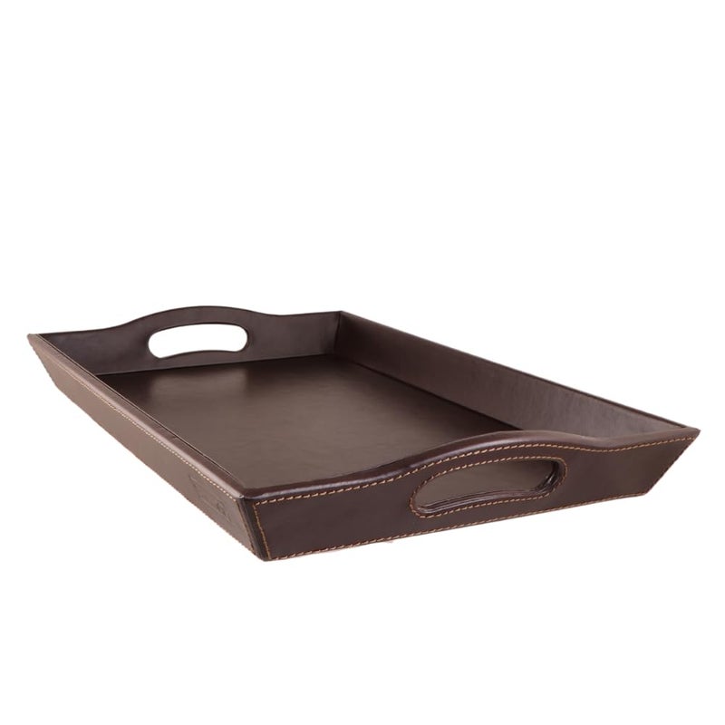 CIPLA PLAST Italia Leatherite Tray | Food Tray for Home | Tray for Serving Cakes, Pastries, Breakfast, Coffee Table, Party | Leatherite Trays for Breakfast | Size 43Lx28W x6H cm | Brown (Brown) - Image 5
