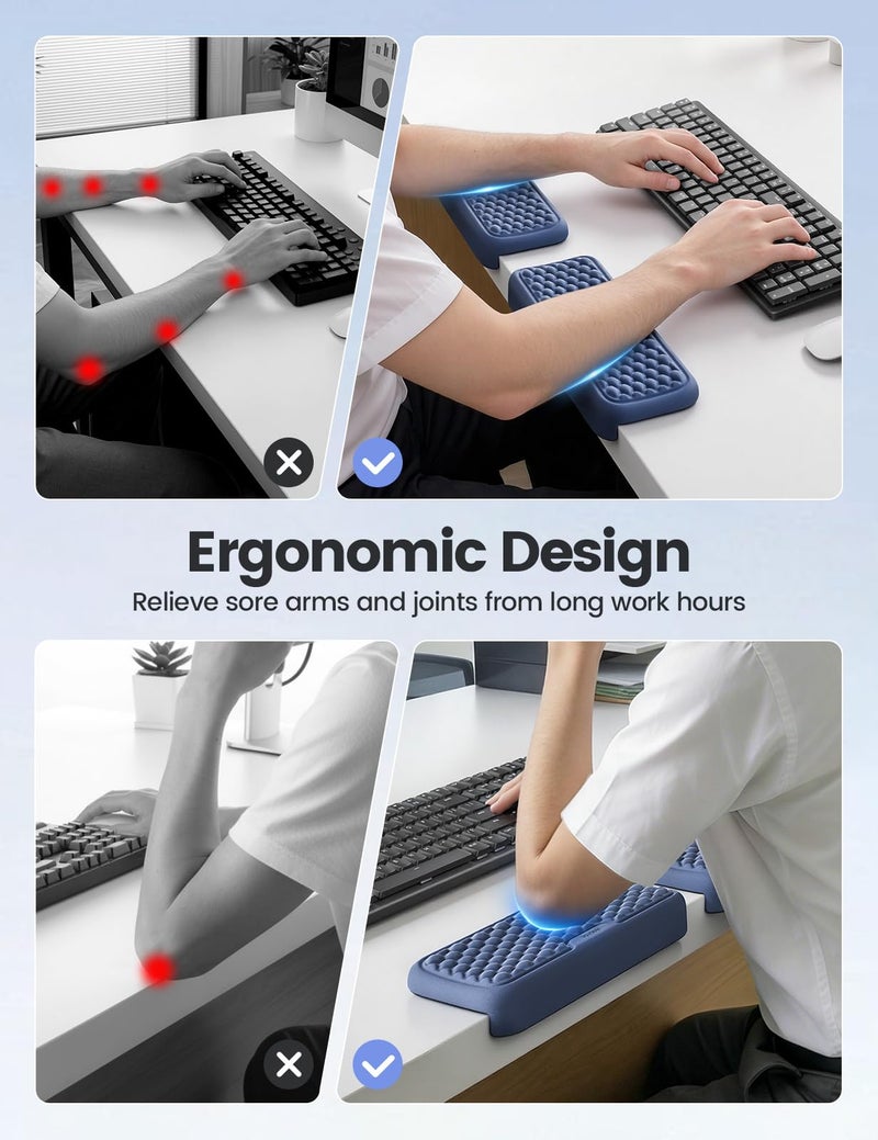 Vaydeer 2Pcs Elbow Pad for Desk, L-Shaped Arm Rest Desk Edge Cushion, Ergonomic Memory Foam Elbow Rest, Wrist Rest Support Keyboard Mouse Padding for Palm Hand Office Computer Home Gaming Accessories - Image 2