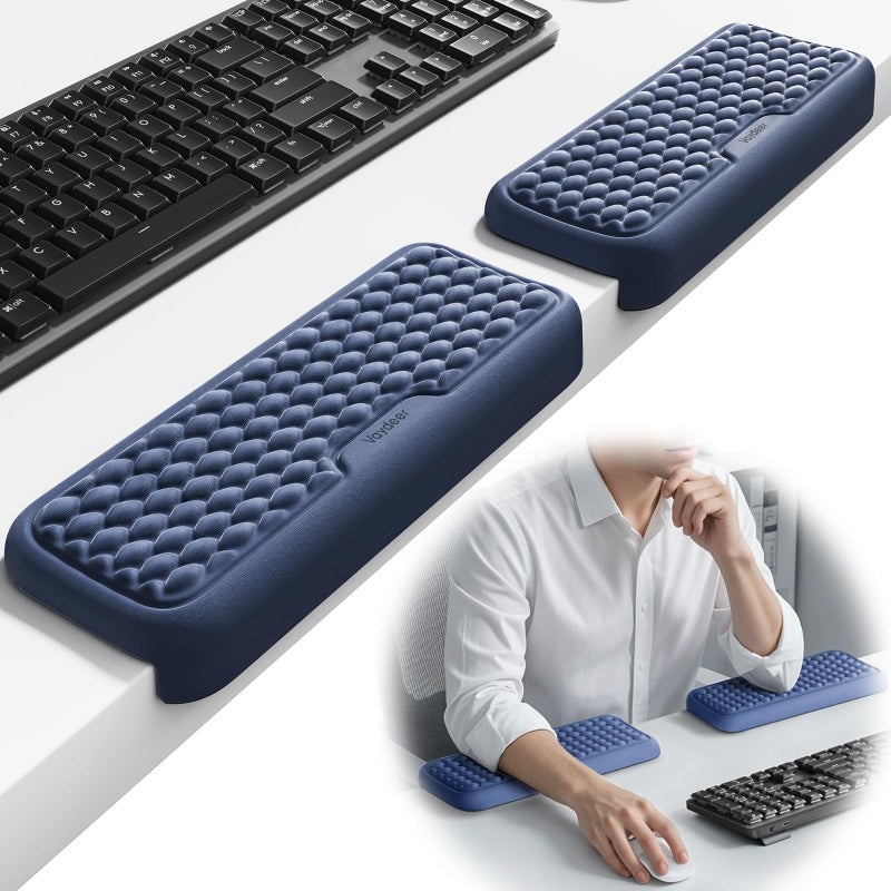 Vaydeer 2Pcs Elbow Pad for Desk, L-Shaped Arm Rest Desk Edge Cushion, Ergonomic Memory Foam Elbow Rest, Wrist Rest Support Keyboard Mouse Padding for Palm Hand Office Computer Home Gaming Accessories - Image 1