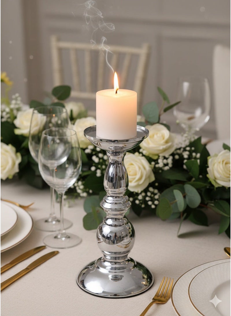 Luxury Metal Candle Holder/Candlestick Holders, Silver/Suitable for Candlelight Dinner Decoration, Wedding Decoration/A Beautiful Gift for Friends and Family - Image 2