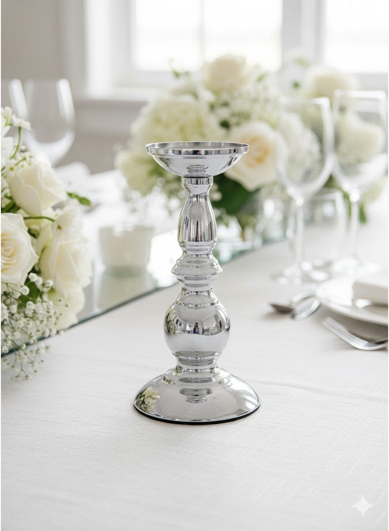 Luxury Metal Candle Holder/Candlestick Holders, Silver/Suitable for Candlelight Dinner Decoration, Wedding Decoration/A Beautiful Gift for Friends and Family - Image 3