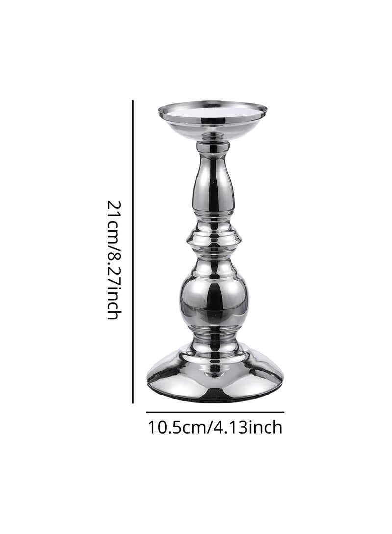Luxury Metal Candle Holder/Candlestick Holders, Silver/Suitable for Candlelight Dinner Decoration, Wedding Decoration/A Beautiful Gift for Friends and Family - Image 4