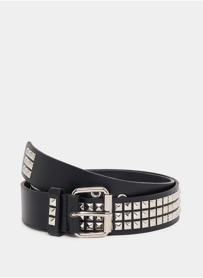 Styli Studded Belt with Pin Buckle Closure