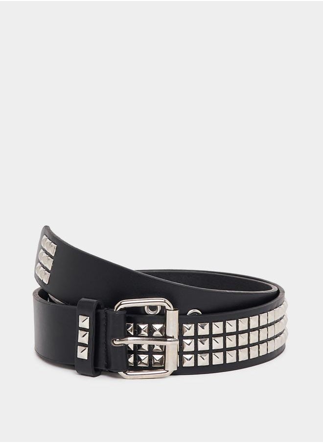 Styli Studded Belt with Pin Buckle Closure  - Image 1
