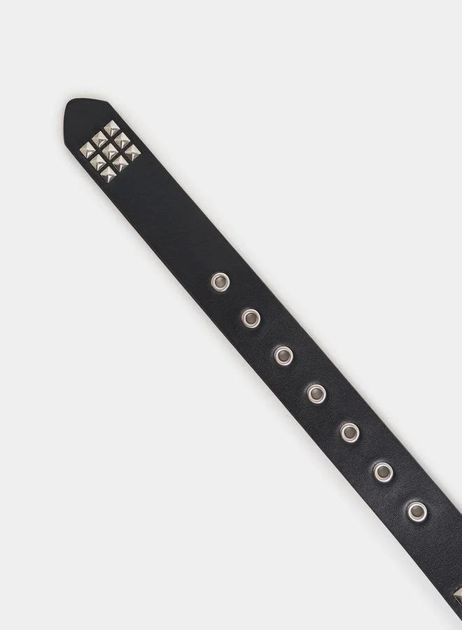 Styli Studded Belt with Pin Buckle Closure