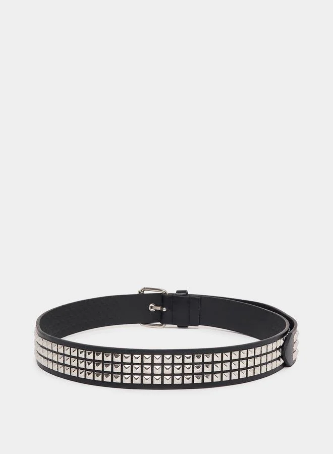 Styli Studded Belt with Pin Buckle Closure