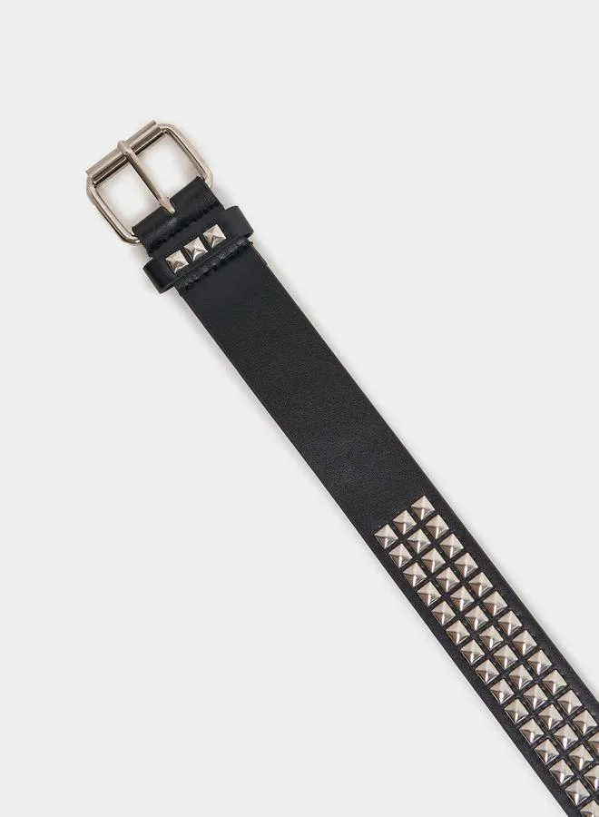 Styli Studded Belt with Pin Buckle Closure