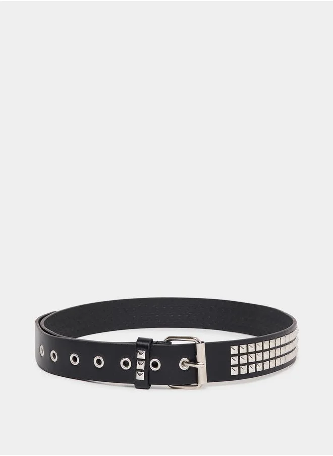 Styli Studded Belt with Pin Buckle Closure