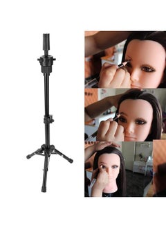 Semme Mannequin Head Holder Tripod Stand Adjustable Professional Plastic Wig Display Wig Hair Hat Stand Hair Holder For Dummy Head(Black)  - Image 4