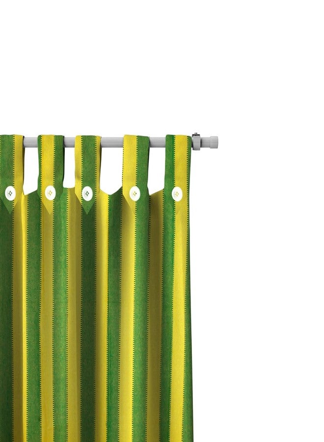 تيدي ستارة باب قطنية مخططة أنيقة، قياسية، أخضر، أصفر، عبوة من قطعة واحدة، لتعتيم الغرفة - Image 2