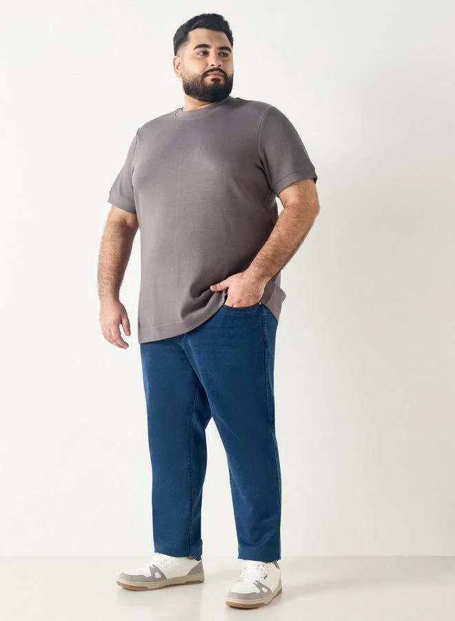 Splash FAV Plus Size Regular Fit T-shirt with Crew Neck and Short Sleeves