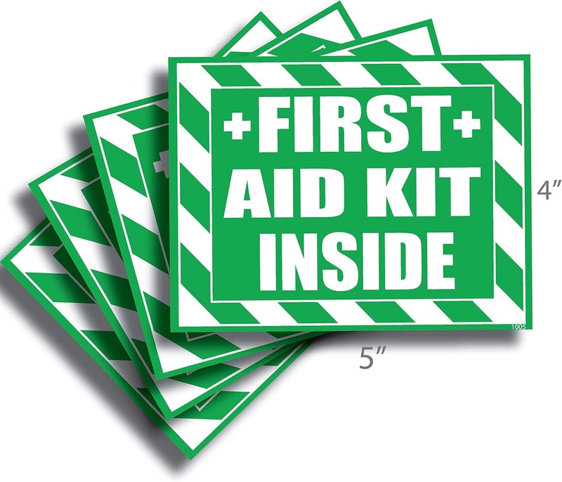 Wrapco First Aid Kit Inside Sticker, Decal, Self Adhesive Vinyl Sign For Trucks or Equipment