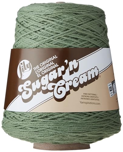 Lily Lily Sugar N Cream Cones Sage Yarn  1 Pack of 14oz400g  Cotton  4 Medium  706 Yards  KnittingCrochet 