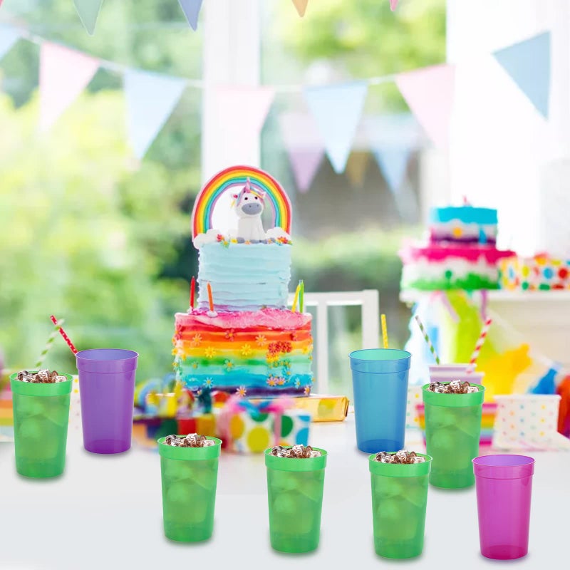 Fasmov 30 Pack 16 oz. Plastic Cups Plastic Tumblers Blank Reusable Drink Tumblers for Parties  Events  Marketing  Weddings  Colorful - Image 5