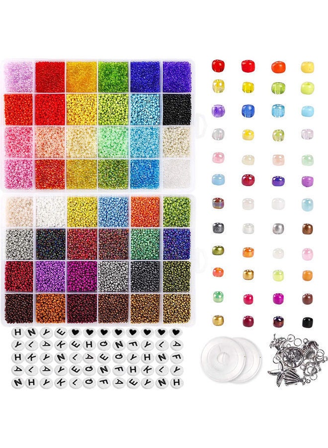نيبمينينت مجموعة الحرف اليدوية من الخرز الزجاجي بحروف الأبجدية مكونة 35000 قطعة 20 x 14 6سم - Image 1