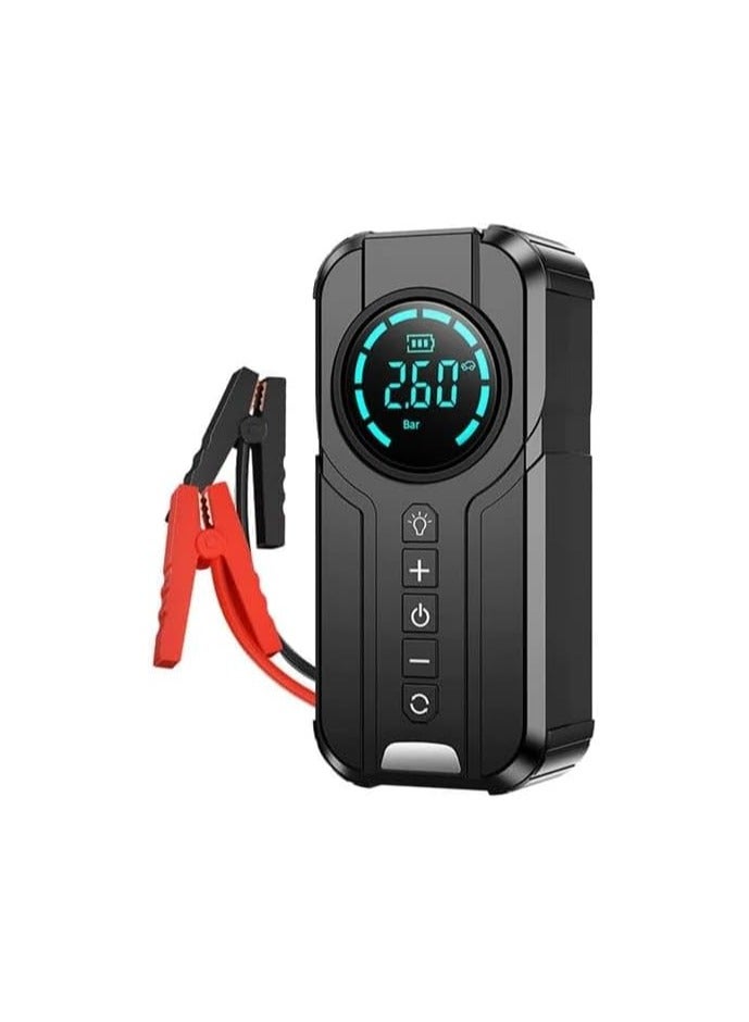 150 PSI Portable Car Tire Inflator with Digital Display and Auto Shut-Off + 1000A Battery Starter, LED/SOS, USB-C/USB-A Charging, 12V - Image 1