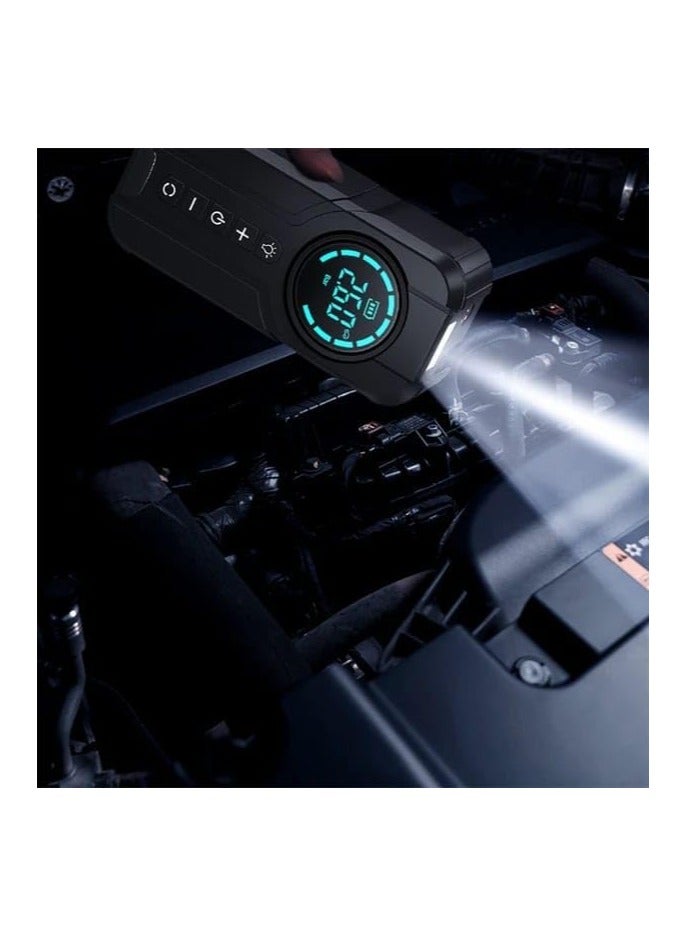 150 PSI Portable Car Tire Inflator with Digital Display and Auto Shut-Off + 1000A Battery Starter, LED/SOS, USB-C/USB-A Charging, 12V - Image 2