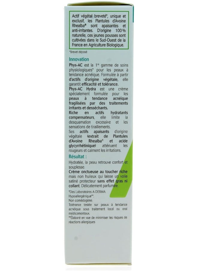 A-DERMA - Phys-Ac Hydra Compensatory Moisturizer 40Ml - Image 1