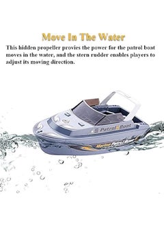 Generic Speed Boat Water Toy, Electric Patrol Boat Coast Guard Vessel Toy Police Speedboat Ship Model Toy Yacht Boat Bath Toy with Siren and Lights (Grey 2)  - Image 3