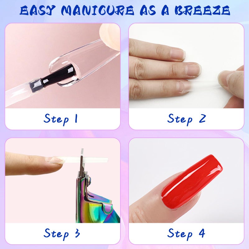 Scartink Acrylic Nail Cutter with Magnet Sizer & Length Measurement,Adjustable Stainless Nail Trimmer for Salon Home Nail Art, Professional Nail Clippers for Precise Manicures (Rainbow) - Image 4